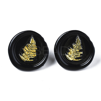 Flat Round with Sailboat Stud Earrings for Women EJEW-N046-014-NR-1