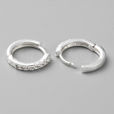 Brass Micro Pave Cubic Zirconia Hoop Earrings EJEW-WH0010-13B-S-1