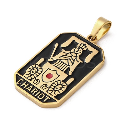 Ion Plating(IP) 304 Stainless Steel Enamel Pendants STAS-Q003-01G-04-1