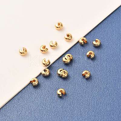 Brass Crimp Beads Covers X-KK-F824-036C-G-1