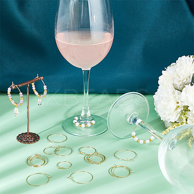 60Pcs 2 Styles Brass Hoop Earrings Findings KK-UN0002-43-1