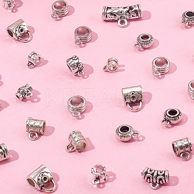 100Pcs 10 Styles Alloy Tube Bails TIBE-SC0002-27-1