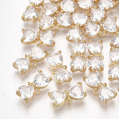 Brass Cubic Zirconia Links KK-S348-308-1