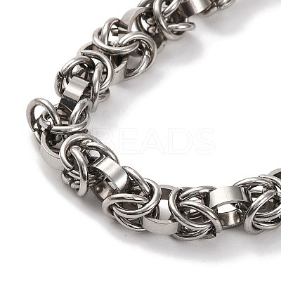 201 Stainless Steel Byzantine Chain Necklace NJEW-F222-19P-1