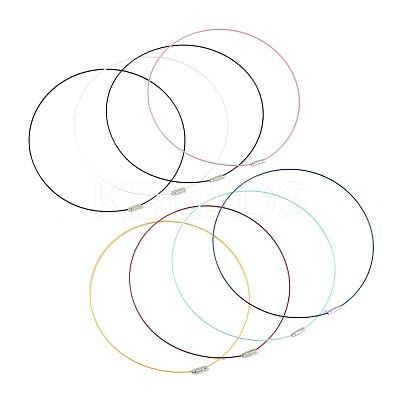 32Pcs 8 Colors Stainless Steel Wire Necklace Cord DIY Jewelry Making TWIR-FS0001-01-1