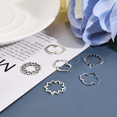 120Pcs 6 Styles Tibetan Style Alloy Linking Rings FIND-CA0007-42-1