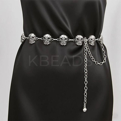 Halloween Alloy Skull Link Chain Waist Belly Chains for Women FS-WG87A63-01-1