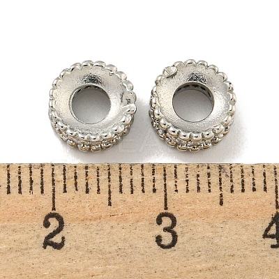 Brass Cubic Zirconia Spacer Beads KKB-L215-010P-1