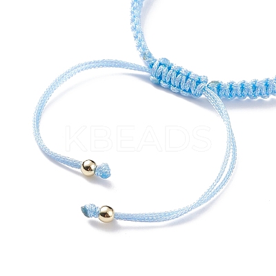 Half Finished Polyester Braided Pearl Bracelet AJEW-JB01128-03-1
