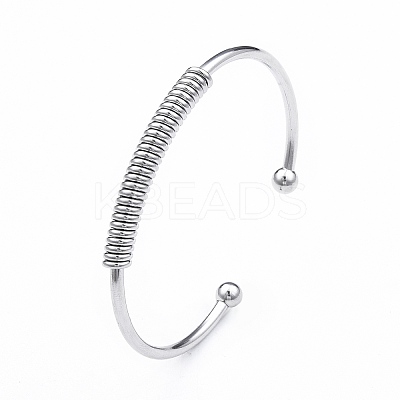 Non-Tarnish 304 Stainless Steel Open Cuff Bangle for Girl Women LS-BJEW-N013-008P-1