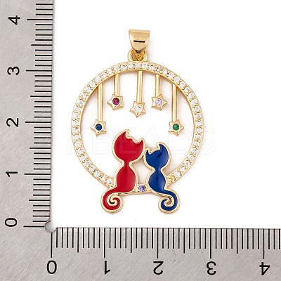 Brass Micro Pave Cubic Zirconia Pendants KK-E108-23G-01-1