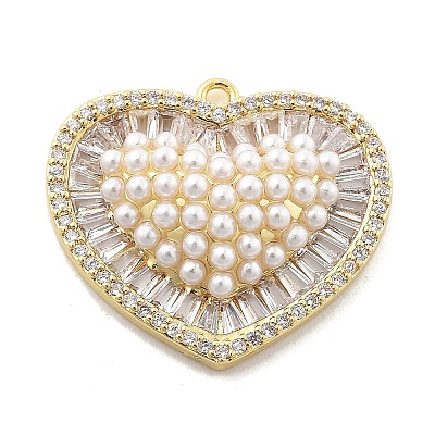 Brass Micro Pave Cubic Zirconia Pendants KK-L228-09G-1