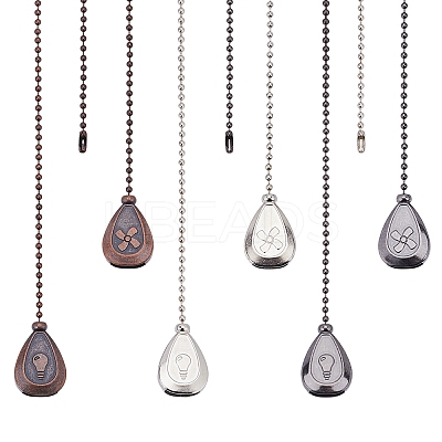 3 Sets 3 Colors Alloy Ceiling Fan Pull Chain Extenders FIND-CP0001-76-1
