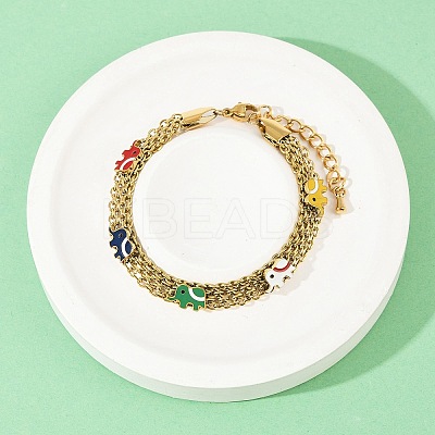 304 Stainless Steel Cable Chain Bracelets BJEW-G747-07G-1