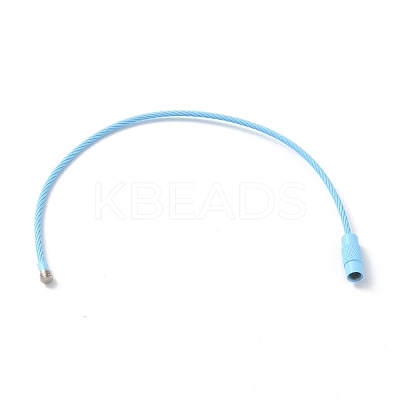 Baking Paint Stainless Steel Cable Wire Keychain AJEW-WH0413-15J-1