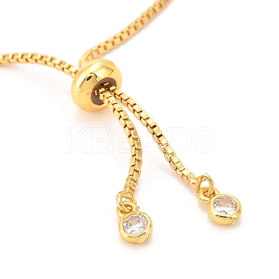 Adjustable Brass Micro Pave Cubic Zirconia Tennis Bracelets BJEW-F416-04G-1