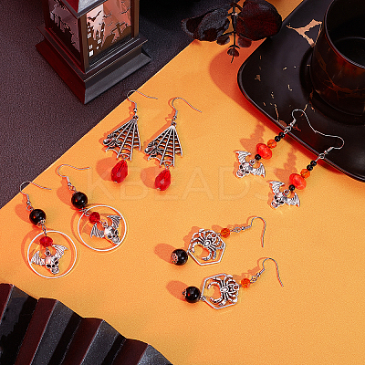 176 Pcs DIY Halloween Themed Earring Making Kits DIY-SC0014-72-1