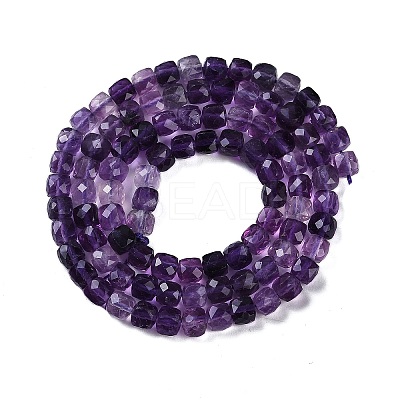 Natural Purple Fluorite Beads Strands G-P553-E02-03-1