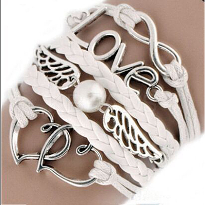 Suede & Imitation Leather Cord Knitted Multi-strand Bracelets WGD6FE3-28-1
