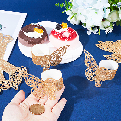 Butterfly Paper Napkin Rings AJEW-WH0348-03A-1