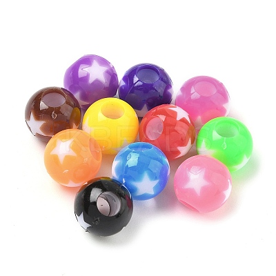 Opaque Acrylic Beads X-OACR-D309-01A-1