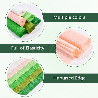 6 Rolls 6 Colors Handmade Crepe Paper DIY-CP0012-89G-1