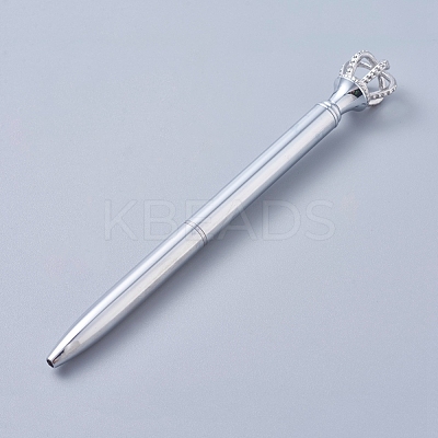 Platinum Big Crown Pen AJEW-K026-01G-1