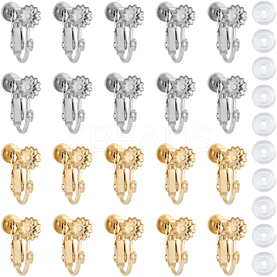 20Pcs 2 Colors 316 Surgical Stainless Steel Clip-on Earring Findings STAS-BBC0008-58A-1