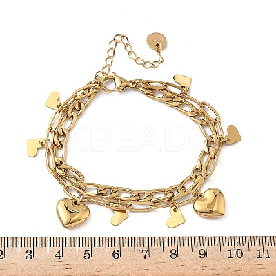 304 Stainless Steel Charm Bracelets BJEW-G750-03B-G-1