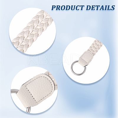 2Pcs Braided PU Leather Handles PURS-CL0001-18A-1