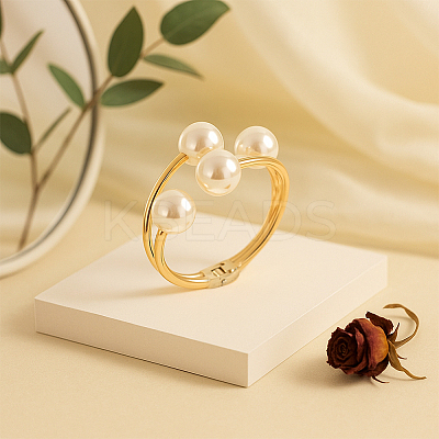 2Pcs 2 Colors Alloy Cuff Bangles BJEW-GO0001-06-1
