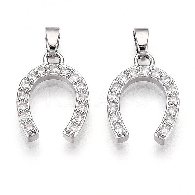 Brass Micro Pave Cubic Zirconia Pendants KK-N254-240P-1