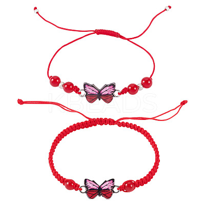 Adjustable Nylon Braided Bead Bracelets BJEW-TA00486-1