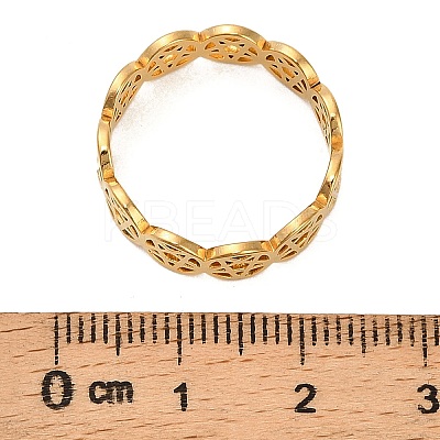 Hollow Out Star 304 Stainless Steel Finger Rings for Women LS-RJEW-G353-04G-1