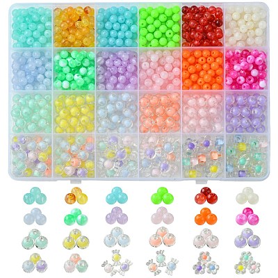 848Pcs 21 Styles Acrylic Beads OACR-FS0001-59-1