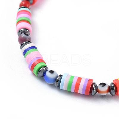 Polymer Clay Heishi Beads Beads Stretch Bracelets BJEW-JB04451-1
