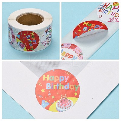 3 Roll 3 Style Self Adhesive Paper Stickers DIY-SZ0003-07-1