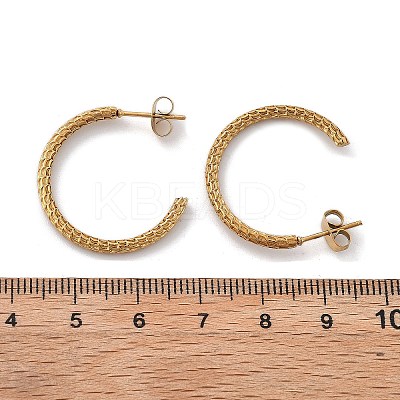 304 Stainless Steel Twist C-Shaped Stud Earrings EJEW-R017-03G-02-1