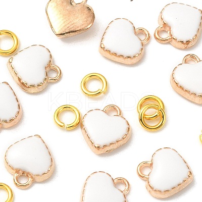 10Pcs Heart Alloy Enamel Charms ENAM-YW0002-92-1