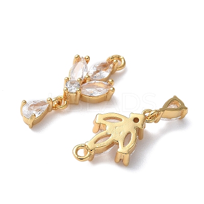 Brass Micro Pave Cubic Zirconia Pendants KK-D024-20G-1