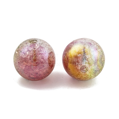 UV Plating Rainbow Iridescent Two Tone Acrylic Beads PACR-C009-04N-1