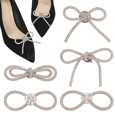 5Pcs 5 Styles Bowknot Iron Brooches for Backpack Clothes JEWB-AR0001-18-1
