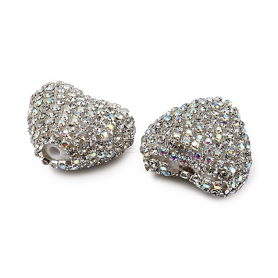 Sparkling Acrylic Heart Beads with Rhinestone Embellishment OACR-NH0001-02B-07-1