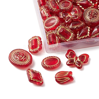 110Pcs 6 Styles Transparent Acrylic Beads OACR-FS0001-38-1