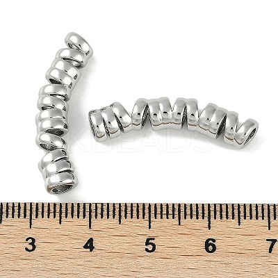 Brass Curved Tube Beads KK-P283-11P-1