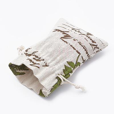 Polycotton(Polyester Cotton) Packing Pouches Drawstring Bags ABAG-T006-A14-1