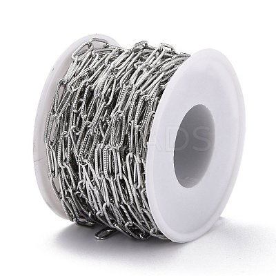 Tarnish Resistant 304 Stainless Steel Paperclip Chains CHS-D033-06P-01-1