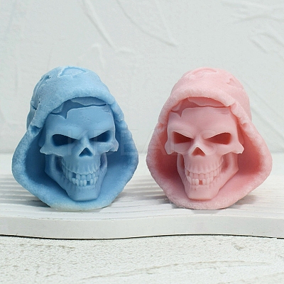 Halloween Skull DIY Food Grade Silicone Statue Candle Molds PW-WG77644-01-1