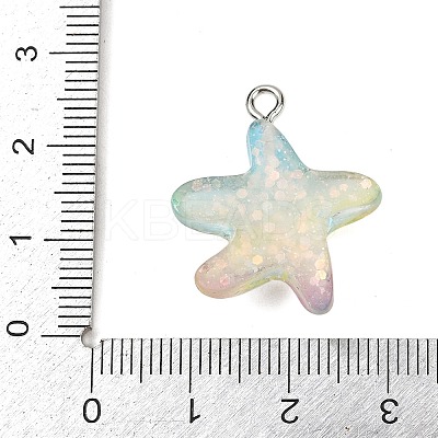 Ocean Theme Transparent Resin Pendants RESI-I351-03P-05-1