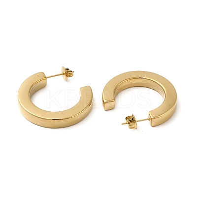 304 Stainless Steel C Shaped Stud Earrings EJEW-Q781-13G-1